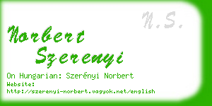 norbert szerenyi business card