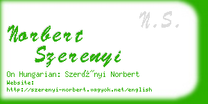 norbert szerenyi business card